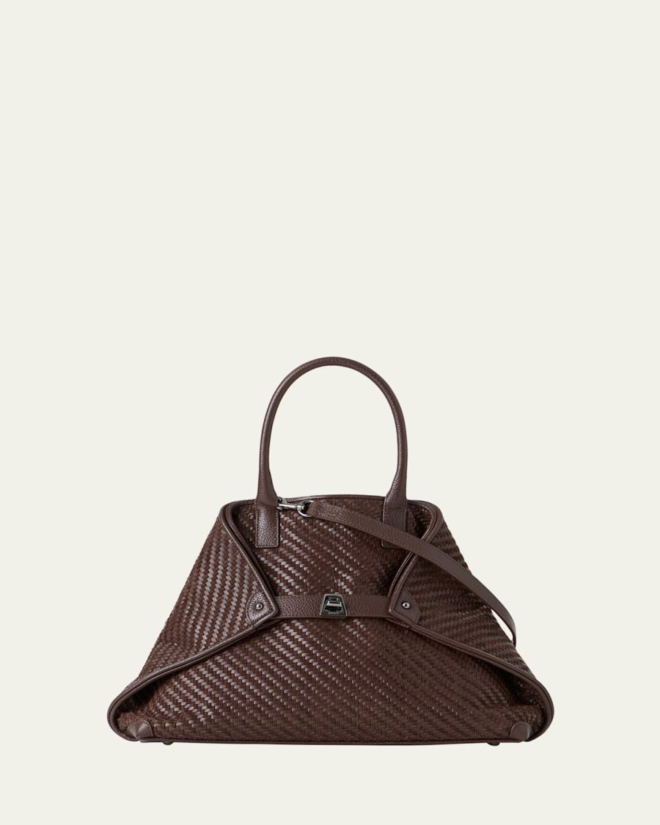 Small Woven Leather Tote Bag